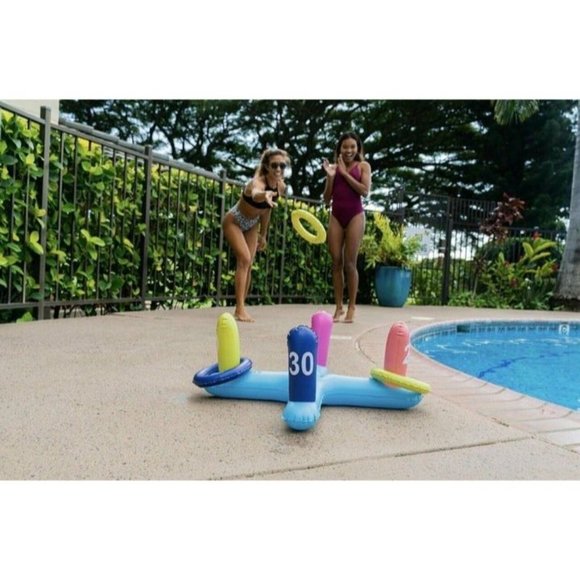 PoolCandy Inflatable Ring Toss 7.7" Length x 1.75" Width x 10.2" Height $34 - Picture 2 of 7